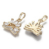 Brass Micro Cubic Zirconia Charms KK-N235-031A-2