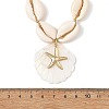 Summer 304 Stainless Steel Starfish and Natural Freshwater Shell Carved Pendant Necklaces NJEW-JN06566-01-3