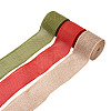 Yilisi 3 Rolls 3 Colors Polyester Imitation Linen Wrapping Ribbon OCOR-YS0001-02A-11