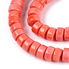 Opaque Solid Color Glass Beads Strands GLAA-N026-3x6mm-05-3