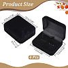 4Pcs Velvet Gift Cufflink Boxes with Hinged Lid and Black Inside CON-PH0003-64A-2