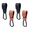 AHADEMAKER 4 Sets 2 Colors PU Leather Stroller Hooks AJEW-GA0004-29-1