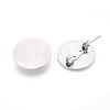 304 Stainless Steel Brooch Cabochon Settings STAS-E547-08K-P-1