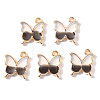 Light Gold Plated Alloy Enamel Pendants ENAM-R136-24D-1