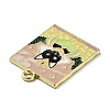 Word Empress Alloy Enamel Pendants ENAM-M062-01E-G-2