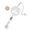 Glass Beads & 201 Stainless Steel Hanging Suncatchers HJEW-JM04762-02-3
