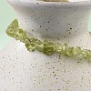 Unisex Chip Natural Peridot Beaded Stretch Bracelets BJEW-S143-51-3