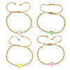 4Pcs Brass Resin Beads Braided Bead Bracelets AX2014-2-1