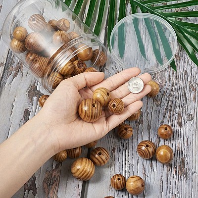 Craftdady Round Natural Wood Beads WOOD-CD0001-01-1
