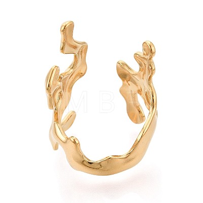Ion Plating(IP) 304 Stainless Steel Cuff Open Rings for Women RJEW-N052-21G-1