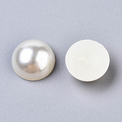 ABS Plastic Imitation Pearl Cabochons SACR-S738-10mm-Z24-1