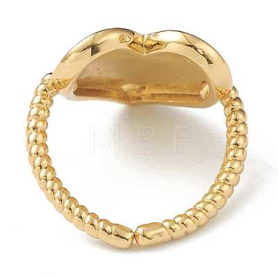 Brass Cubic Zirconia Cuff Rings RJEW-G113-03G-1