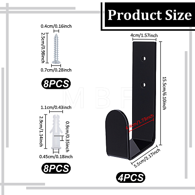 4pcs Acrylic Championship Belt Organizer Holder ODIS-WH0108-062-1-1