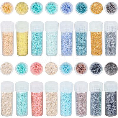 SUNNYCLUE 80G 16 Colors 12/0 Imitation Jade Glass Seed Beads SEED-SC0001-30D-1