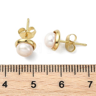Natural Cultured Freshwater Pearl Stud Earring EJEW-JE07127-1