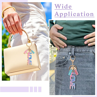 Alloy & Resin Tassel Keychains AJEW-TADJ0001-18B-1