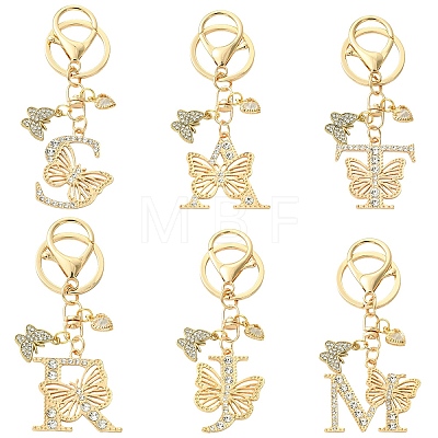 Alloy Rhinestone & Iron Keychain KEYC-YW00279-02-1