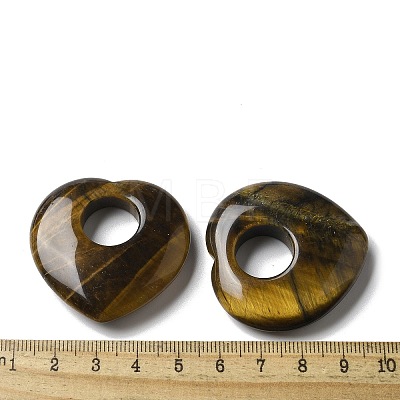 Natural Tiger Eye Hollow Pendants G-C167-06G-1