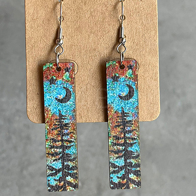 Wood Dangle Earrings WG80B52-04-1