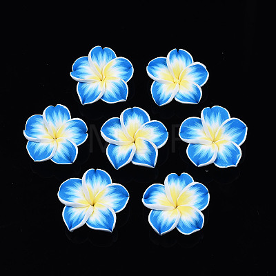 Handmade Polymer Clay 3D Flower Plumeria Beads LS-X-CLAY-Q192-30mm-05-1