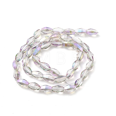 Electroplate Transparent Glass Beads Strands EGLA-M032-03A-HR03-1