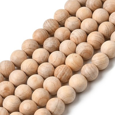 Natural Wood Beads Strands WOOD-B011-01A-8mm-1