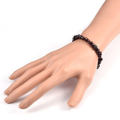 Natural Gemstone Beaded Stretch Bracelets X-BJEW-JB01823-04-1