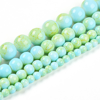 Baking Painted Glass Beads Strands DGLA-N003-8mm-C04-1