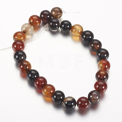 Natural Agate Beads Strands G-G515-10mm-04-1