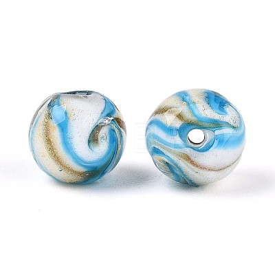 Handmade Gold Sand Lampwork Beads LAMP-T024-11C-1