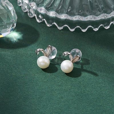 Natural Pearl Ear Studs EJEW-P286-39P-1