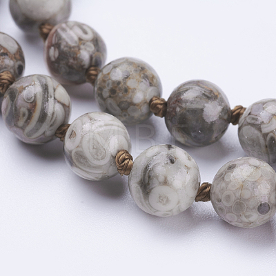 Natural Maifanite/Mai Fan Stone Beaded Necklaces NJEW-P202-36-A36-1