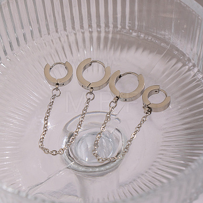 304 Stainless Steel Double Hoop Earrings LS-MR5032-1