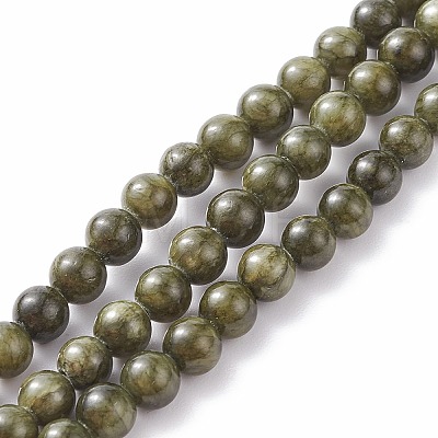 Natural Green Jade Dyed Round Beads Strands JBS053-12MM-41-1