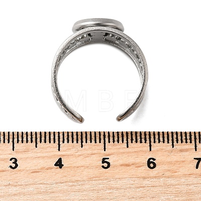 304 Stainless Steel Cuff Ring Components STAS-V012-01A-P-1