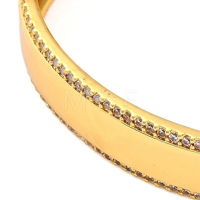 Rack Plating Brass Micro Pave Cubic Zirconia Cuff Bracelets for Women BJEW-M040-20G-1