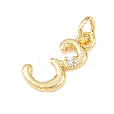 Brass Micro Pave Clear Cubic Zirconia Charms KK-P339-27G-03-1