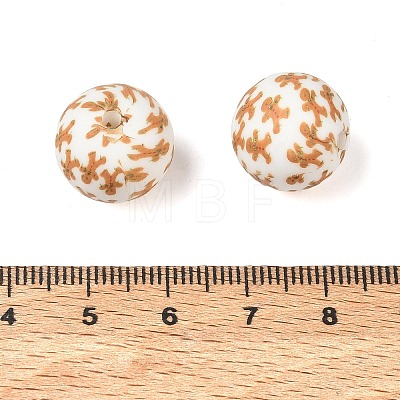 Coffee Theme Printed Silicone Beads SL-CBACE28-02C-1