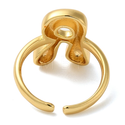 Initials Brass Open Cuff Ring for Women RJEW-N046-02R-G-1