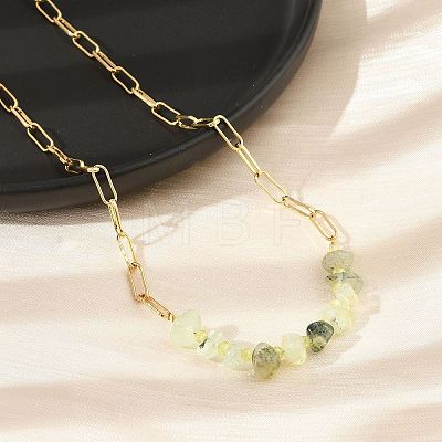 Natural Rutilated Quartz Chip Beaded Necklaces NJEW-C070-04G-05-1