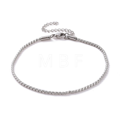 Tarnish Resistant 304 Stainless Steel Serpentine Chain Anklets AJEW-G024-04P-1