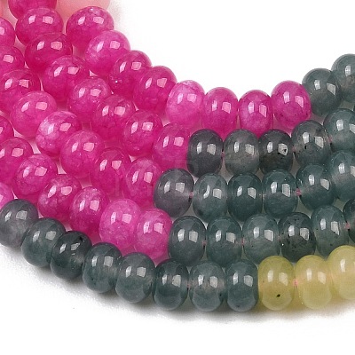 Natural Dyed White Jade & Synthetic Shoushan Stone Beads Strands G-Z135-C09-1