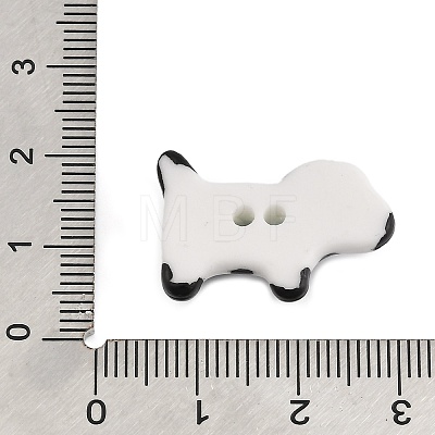 Dog Ceramic Buttons BUTT-I018-01B-02-1