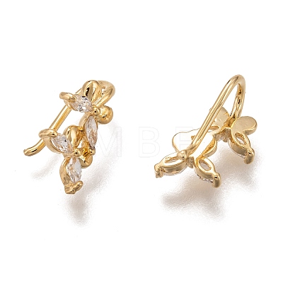 Brass Cuff Earrings X-ZIRC-Z015-01G-1