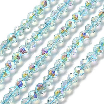 Electroplate Glass Beads Strands GLAA-A014-02J-1