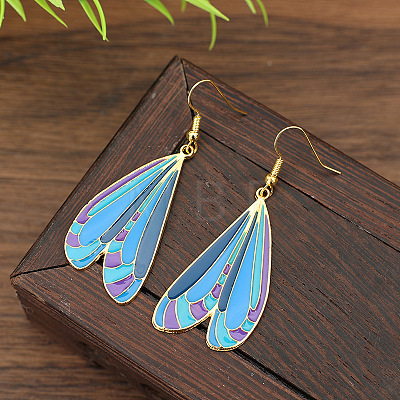 Alloy Enamel Dangle Earrings WG3C029-01-1