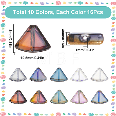 160Pcs 10 Styles Electroplate Transparent Glass Beads Strands EGLA-SP0001-21-1