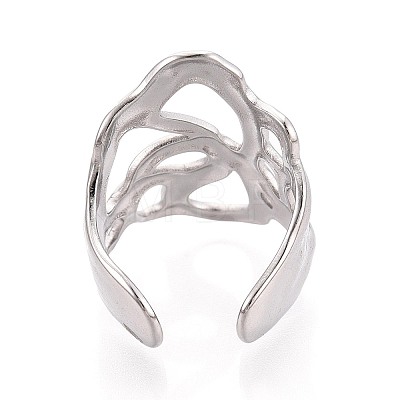 304 Stainless Steel Cuff Open Rings for Women RJEW-N052-19P-1