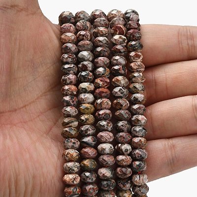 Natural Leopard Skin Jasper Beads Strands G-Z111-A23-1