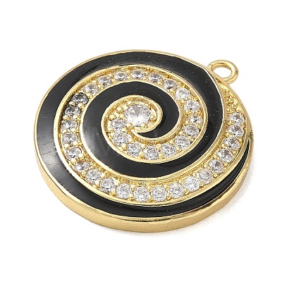 Brass Micro Pave Clear Cubic Zirconia Pendants CU-CBA4231-04C-G-1